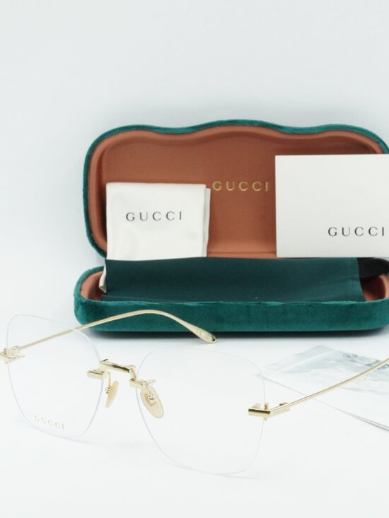 Gucci GG1150O 002 Square Eyeglasses - Gold 59mm main image 7